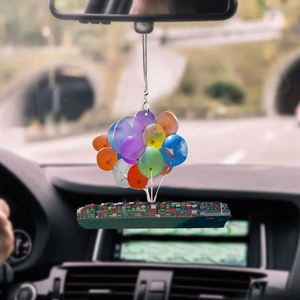 

interior decorations car pendants colorful balloons and treasure ship backpack ornaments cute hanging ornament keychain home decor accessori