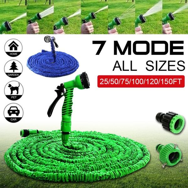 

watering equipments expandable flexible garden hose car washing gardening with 7 function nozzle, 25ft/50ft/75ft/100ft/125ft/150ft/175ft