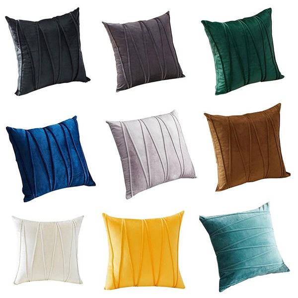 

pillow case plush cushion cover decorative throw cases striped for living room sofa bedroom with invisible zipper