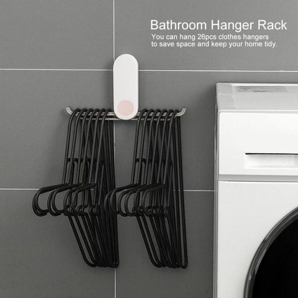 

robe hooks wood clothes hanger bathroom punch-wall-mounted holder storage rack organizer for hangers