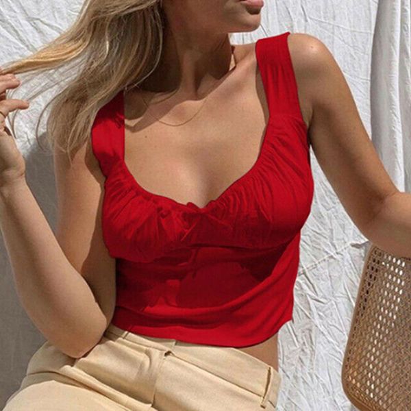 

women's tanks & camis summer casual fashion solid color pleated bow slim waistcoat ladies wild camisole, White