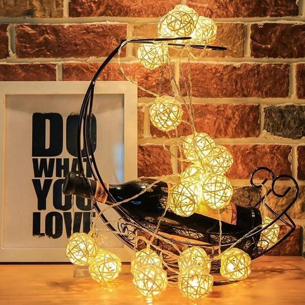 

strings 10/20/40/80 leds globe rattan ball string lights warm white cotton christmas light lamp for bedroom wedding holiday party
