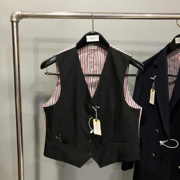 

men's vests fashion brand 2021 vest men summer casual suit slim fit cotton patchwork striped sleeveless clothing, Black;white