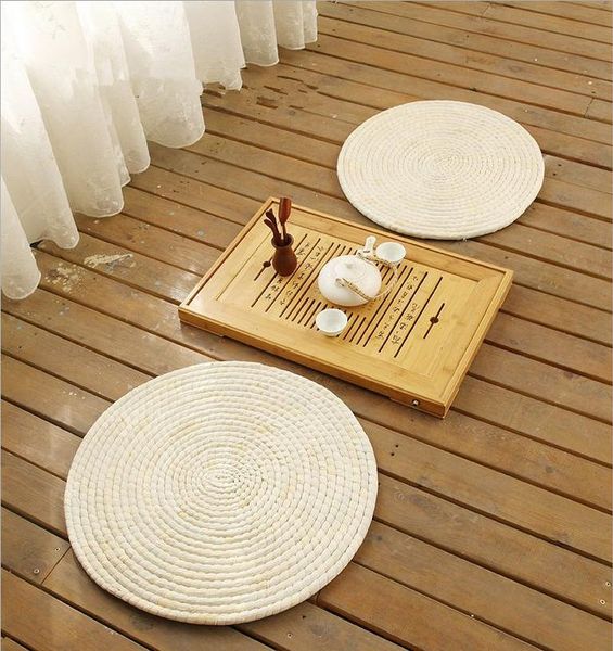 

cushion/decorative pillow hand made natural straw round pouf tatami cushion floor cushions height 4cm meditation yoga mat zafu chair