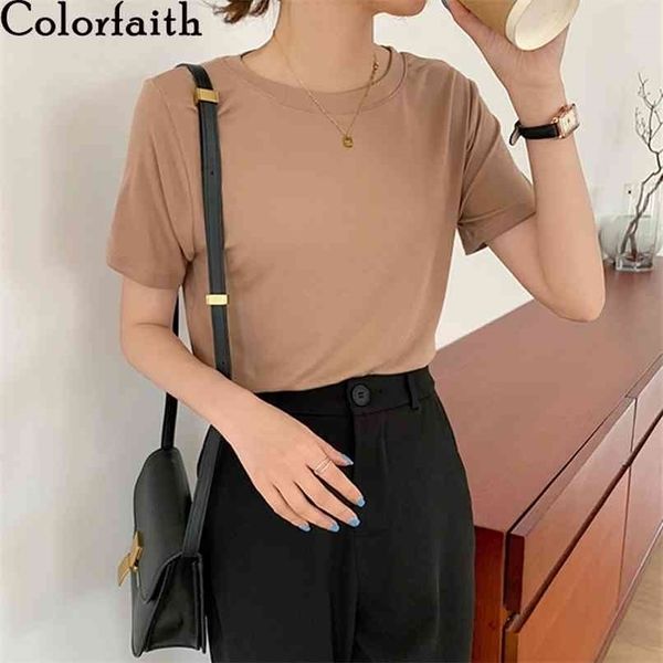 

women summer t-shirt solid bottoming basic fashionable minimalist style wild lady oversize white t20347 210427