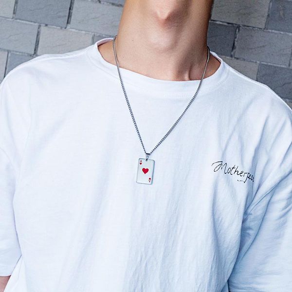 

titanium steel necklace 2021 fashion male pendant colavicular chain sweater hip-hop web celebrity lady accessories necklaces, Silver