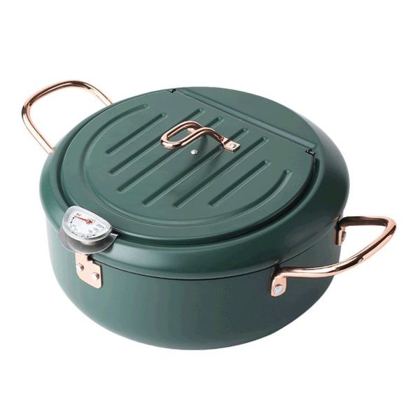 

pans 1 pc japanese style tempura fryer home mini non-stick (dark green)