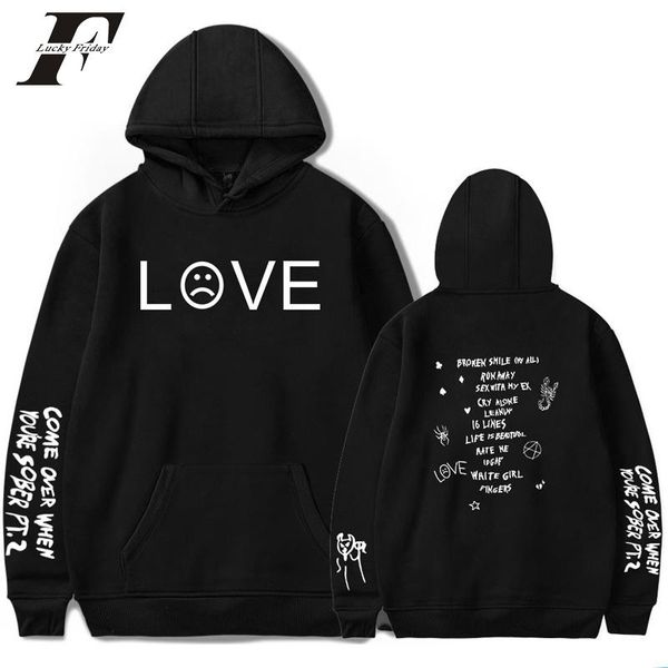 

lil peep print hoodie women/men sweatshirt cry baby hoody harajuku casual hip hop clothes streetwear oversized women's hoodies & sweats, Black