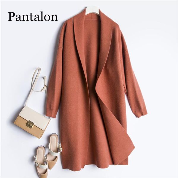 

women's sweaters pantalon thick knit female cardigan long wear women beige pull femme korean style jaune, White;black