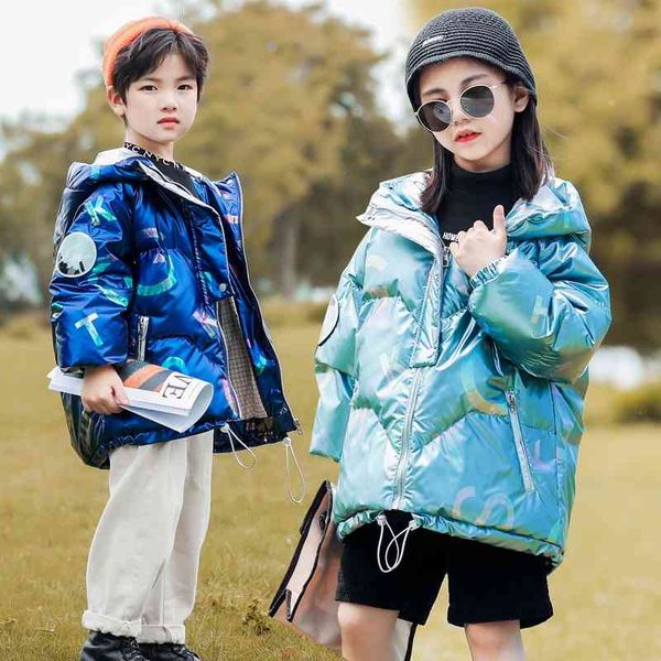 

2021 new down wash fashion leisure tide br cotton padded jacket for men women middle-aged and older children's, Black