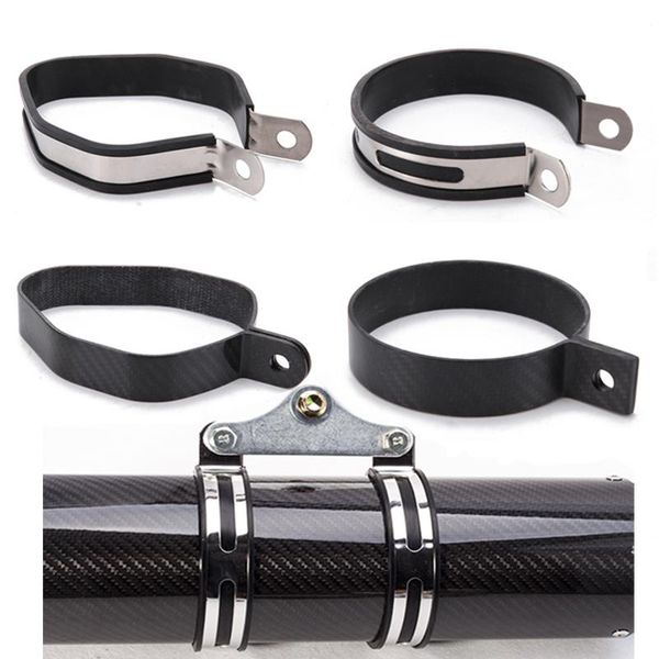 

motorcycle exhaust system carbon fiber stainless steel holder clamp fixed ring hanger mount support bracket for muffler pipe