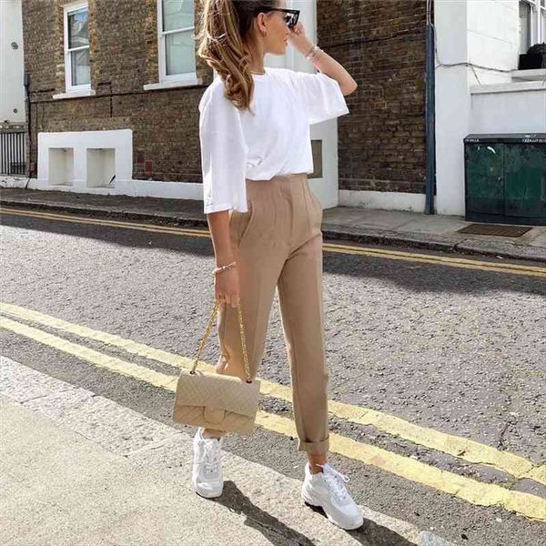 

woman casual solid high waisted pants spring elegant female basic pocket pant office ladies 14 color pant, Black;white