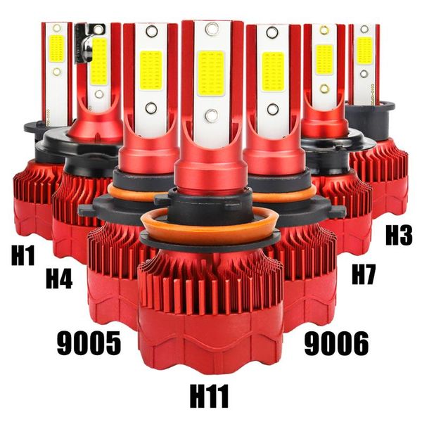 

car headlights 2pcs ip68 8000lm 6500k dc 12-24v led headlight bulb lights auto headlamp kit 200m light range h1 h3 h4 h7 h11 9005 9006