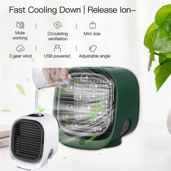 

electric fans 300ml usb portable air cooler fan conditioner deskcooling humidifier purifier 7 night lights for office bedroom