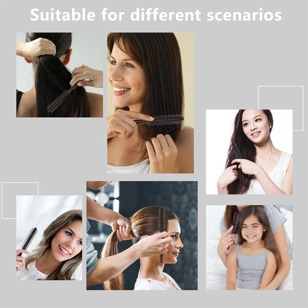 

hair brushes 2pcs styling comb barber curly brush wood handle rolling, Silver