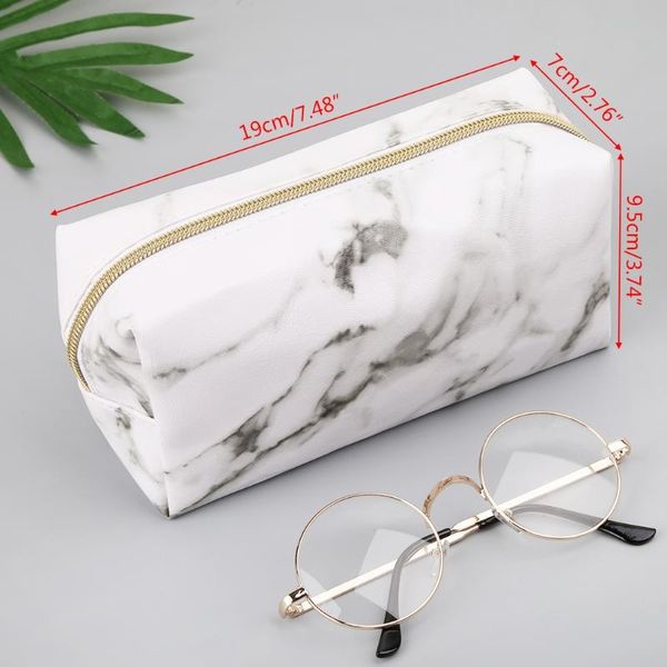 

storage bags large cute pencil case pen box zipper marble makeup supplies