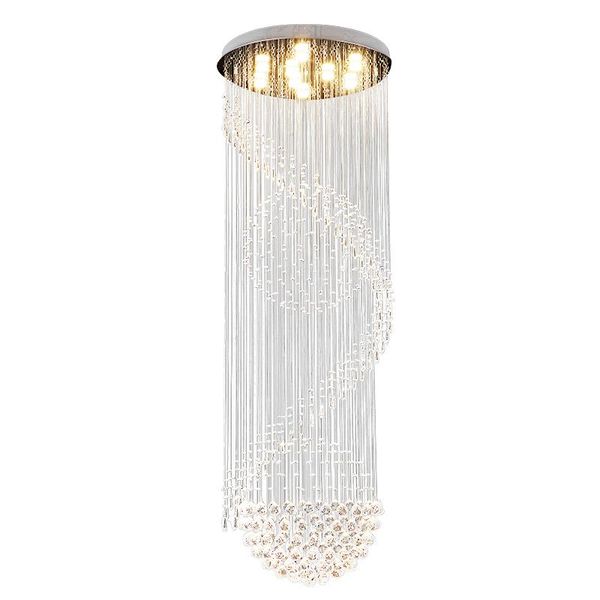 

pendant lamps revolving staircase light crystal long chandelier duplex stairwell villa living room large luxury lighting
