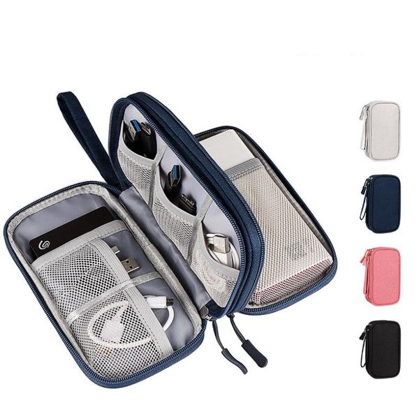 

pure color digital data cable storage bag black creative waterproof u disk hard drive headphone multifunctional cosmetic bags & cases