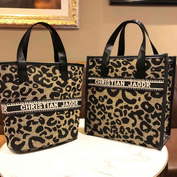 

handbag leopard linen lunch box meal bag fashion aluminum film cosmetic simple and portable storage washing, Black;red