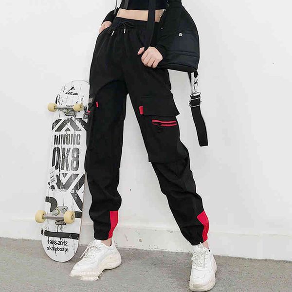 

women's jeans spring autumn cargo pants students high waist loose bf joggers straight streetwear sweatpants 9y35, Blue