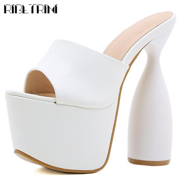 

sandals ribetrini open toe platform high heels women slip on peep party dress quality goth ladies shoes, Black