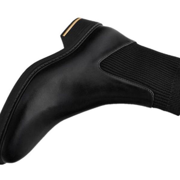 

boots 2021 women women's ankle british style round toe winter shoes boot black