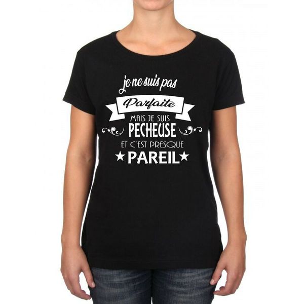 

womens t-shirt pecheuse, White;black