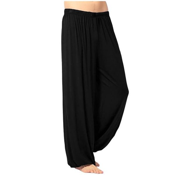 

men's pants harem yoga men casual solid color baggy trousers belly dance slacks sweatpant trendy loose sport clothes, Black