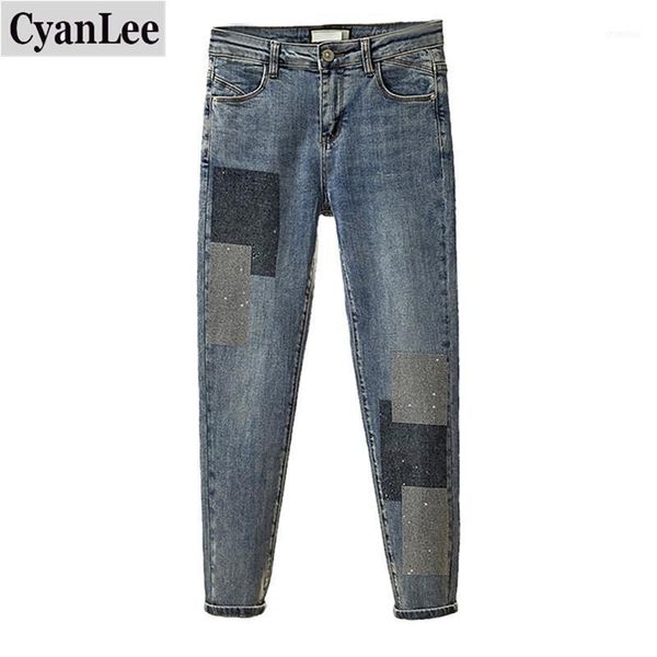 

denim pants women jeans large size fashion slim casual elastic force autumn winter pencil cowboy 4xl1, Blue