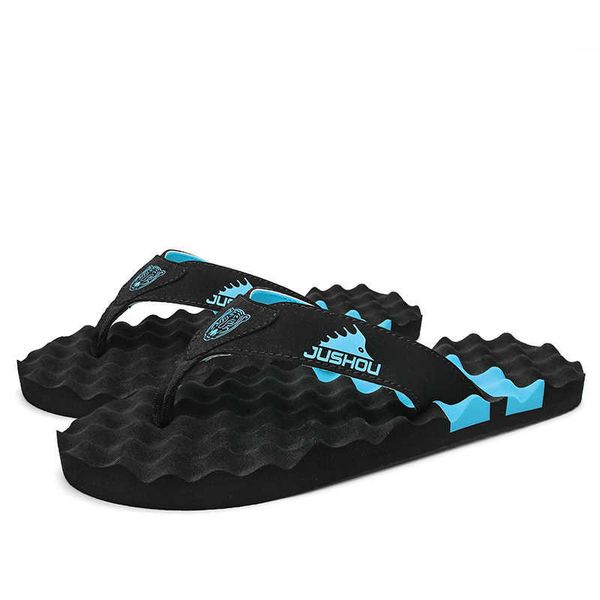 

summer beach flip flops casual bath slippers breathable flip flop men thick-soled home shoes non-slip indoor and outdoor slides 210721, Black