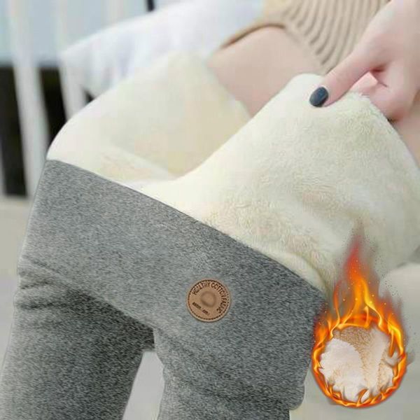 

women's leggings winter women velvet fleece lined slim high waist skinny leggins thermal pants warm legging 2022 clothes, Black