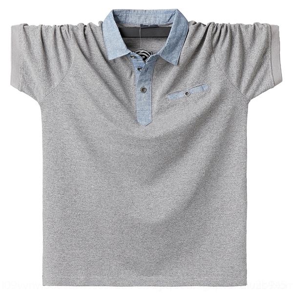 

eem6 21 summer lapel short sleeve fat man large men's polo coat t-shirt 5168 men's t-shirts), White;black