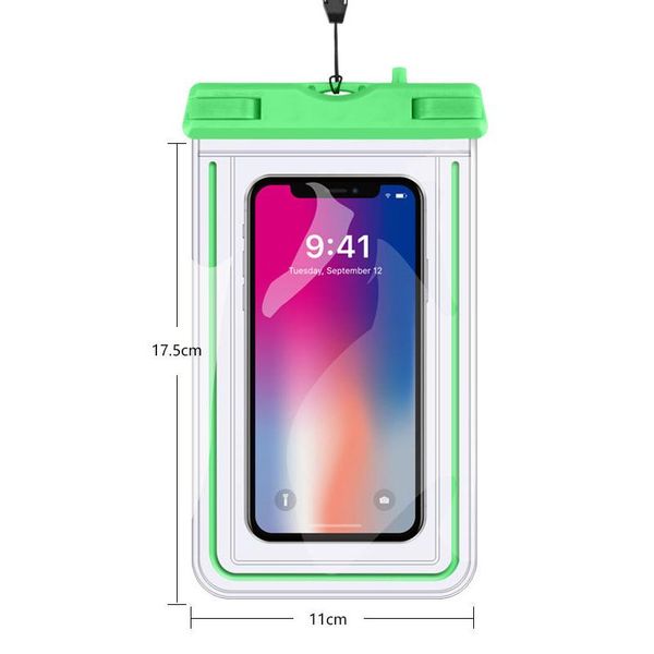 

cell phone pouches fluorescent transparent waterproof pouch for mobile phones universal swimming bag diving anti-water case