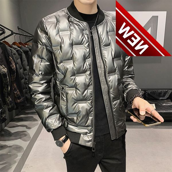 

light down jacket baseball collar white duck men's parka homme black gray winter men kurtka zimowa