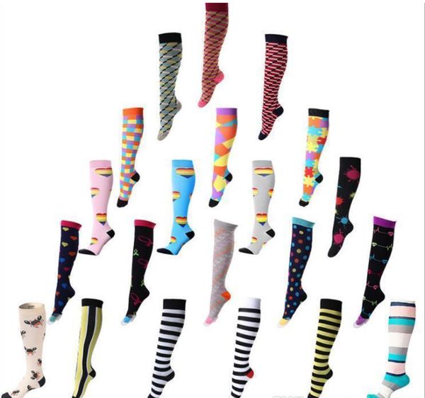 

professional compression socks sports stretch socks breathable travel activities fit for nurses shin splints flight travel sports, Black;white