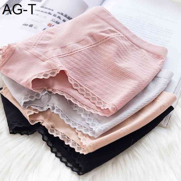 

modal boxers women's middle waist cotton seamless underwear lace girl's briefs, Black;pink