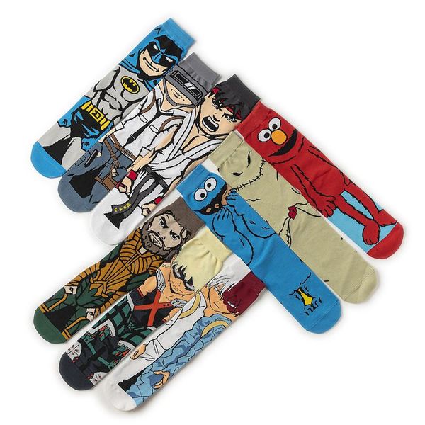 

men's socks hero academia cartoon medium long tube personality, Black