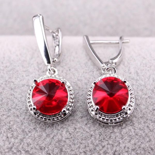 

dangle & chandelier errings for women trendy round shape drop earrings engagement wedding jewelry elegant earring female 2021 trend, Silver