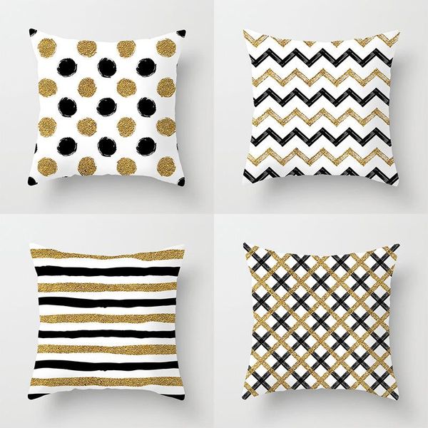 

cushion/decorative pillow simple geometric stripe wave golden peach fur pillowcase car sofa cushion linen cartoon cover