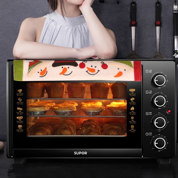 

Christmas Cloak Microwave Refrigerator Double Door Handle Handle Gloves Lengthen Fabric Protective Cover Decoration Add