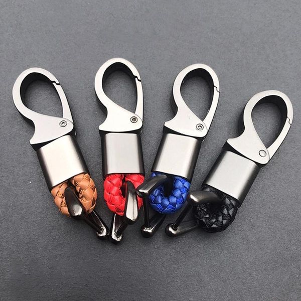 

keychains car key chain gifts metal leather keychain ring holder clip buckle waist auto keyfob accessories parts g99f, Silver