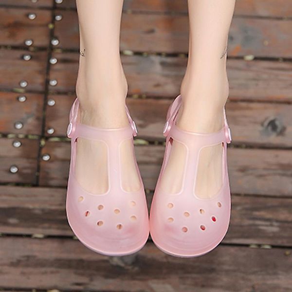 

summer printed hole shoes beach sandals slippers, Black