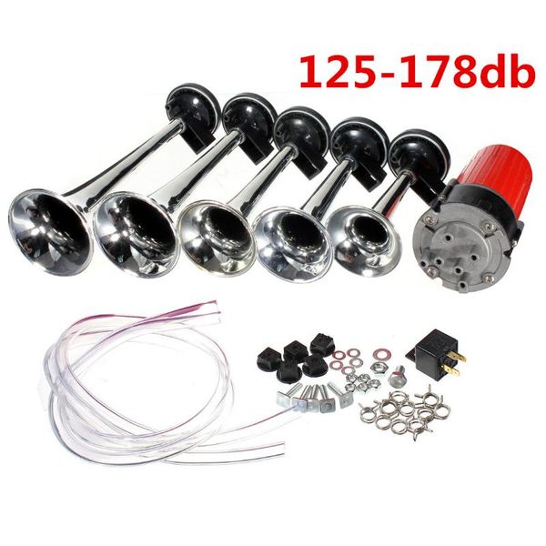 

other auto electronics universal 5 trumpet musical dixie dukes of hazzard electronic chrome air horn 12v 125db car truck boat compressor