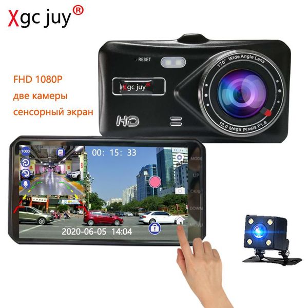 

xgc juy 1080p mini car dvr 4 inch touch screen two cameras dash cam auto digital video recorder parking monitoring camera dvrs