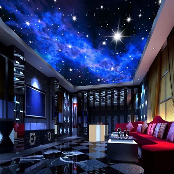 

wallpapers dropship interior ceiling 3d milky way stars wall covering custom po mural wallpaper bedroom sofa background