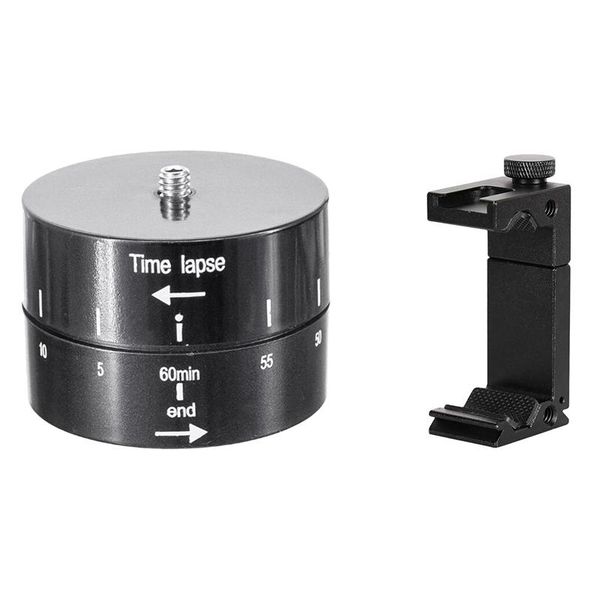 

60min pography delay tilt head time lapse timer & metal mobile phone clip holder shoe adapter mount tripod heads