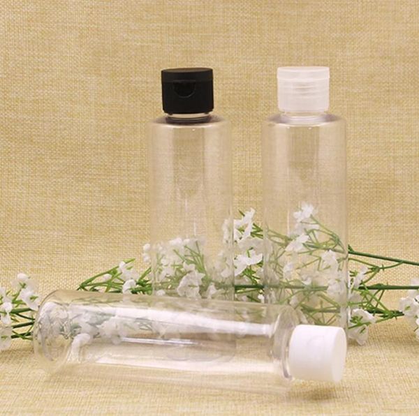

storage bottles & jars 100pcs/lot wholesale 200ml empty plastic lotion shampoo refillable bottle with flip cap