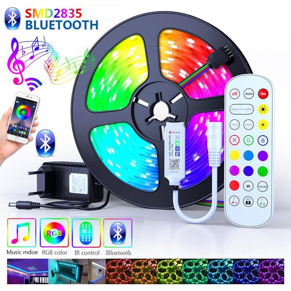 

bluetooth led strips lights wifi 2835 non-waterproof with phone app contro rgb flexible tape leds ribbon 5m 10m 15m 30m
