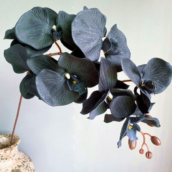 

decorative flowers & wreaths large black butterfly orchid branch artificial flower home decoration special flores silk fake party supplies