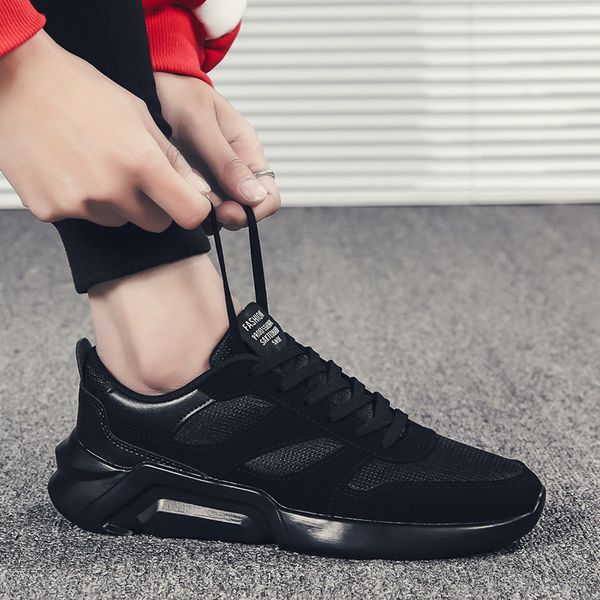

black mesh fashion shoes normal walking k07 men sell breathable student young cool casual sneakers size 39 - 44